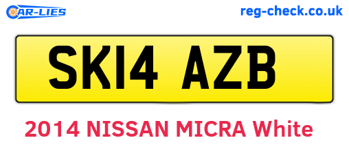 SK14AZB are the vehicle registration plates.