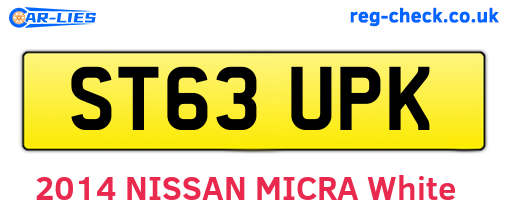 ST63UPK are the vehicle registration plates.