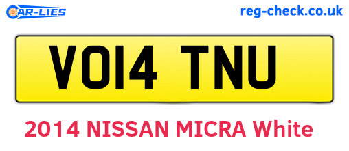 VO14TNU are the vehicle registration plates.