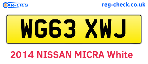 WG63XWJ are the vehicle registration plates.