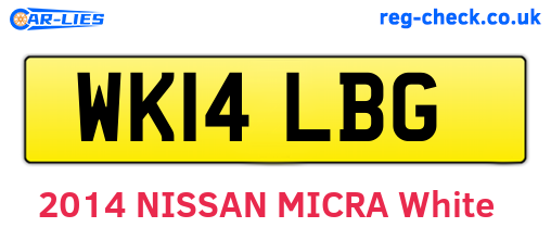 WK14LBG are the vehicle registration plates.