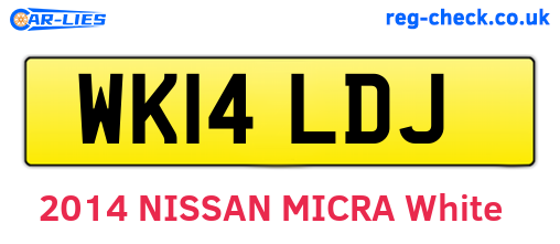 WK14LDJ are the vehicle registration plates.