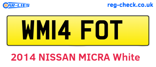 WM14FOT are the vehicle registration plates.
