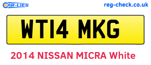 WT14MKG are the vehicle registration plates.