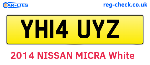 YH14UYZ are the vehicle registration plates.