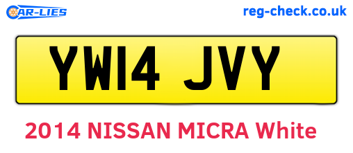YW14JVY are the vehicle registration plates.