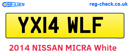 YX14WLF are the vehicle registration plates.