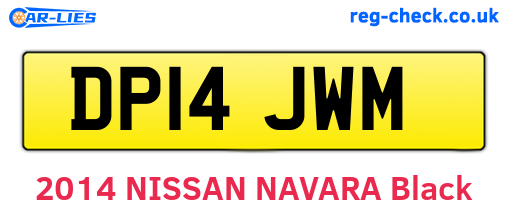 DP14JWM are the vehicle registration plates.