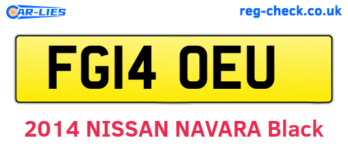 FG14OEU are the vehicle registration plates.