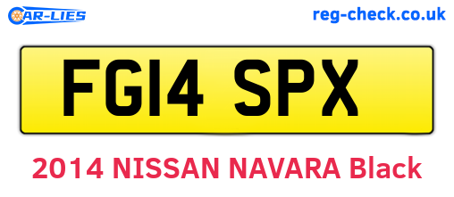 FG14SPX are the vehicle registration plates.