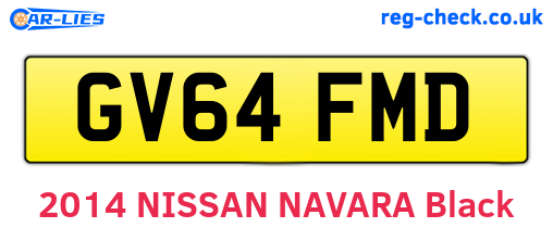 GV64FMD are the vehicle registration plates.