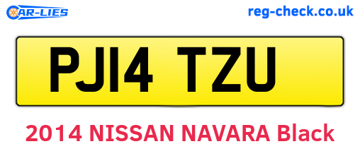 PJ14TZU are the vehicle registration plates.
