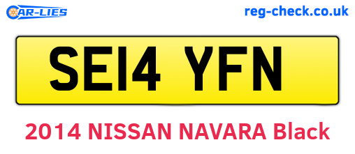 SE14YFN are the vehicle registration plates.