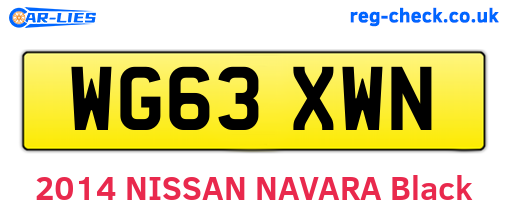 WG63XWN are the vehicle registration plates.