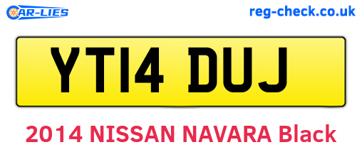 YT14DUJ are the vehicle registration plates.