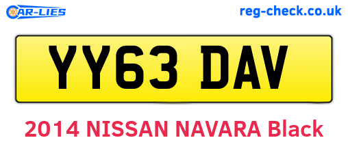 YY63DAV are the vehicle registration plates.