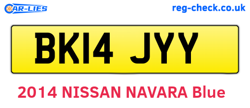 BK14JYY are the vehicle registration plates.