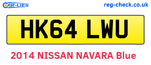 HK64LWU are the vehicle registration plates.