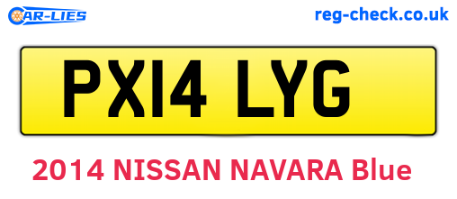 PX14LYG are the vehicle registration plates.