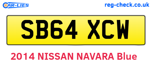 SB64XCW are the vehicle registration plates.