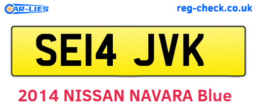SE14JVK are the vehicle registration plates.