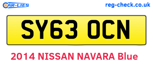 SY63OCN are the vehicle registration plates.