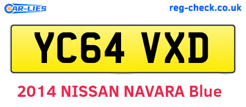 YC64VXD are the vehicle registration plates.