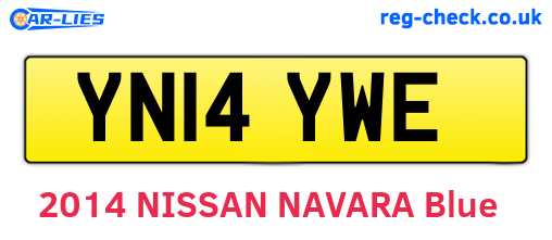 YN14YWE are the vehicle registration plates.