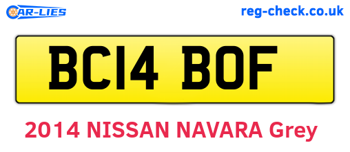 BC14BOF are the vehicle registration plates.