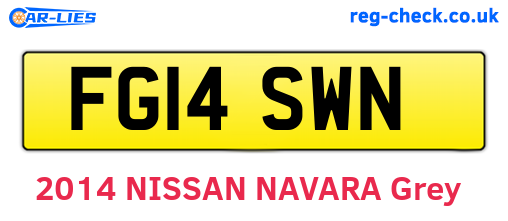 FG14SWN are the vehicle registration plates.