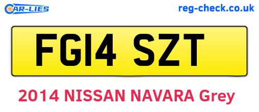 FG14SZT are the vehicle registration plates.