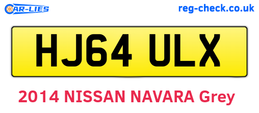 HJ64ULX are the vehicle registration plates.