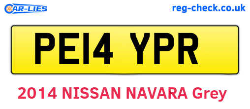 PE14YPR are the vehicle registration plates.