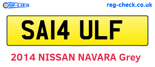 SA14ULF are the vehicle registration plates.