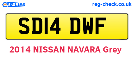 SD14DWF are the vehicle registration plates.
