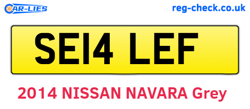 SE14LEF are the vehicle registration plates.