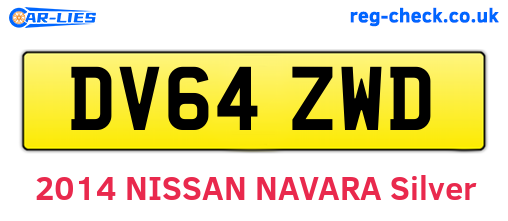 DV64ZWD are the vehicle registration plates.