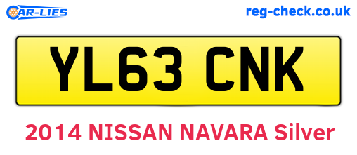 YL63CNK are the vehicle registration plates.