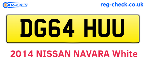 DG64HUU are the vehicle registration plates.