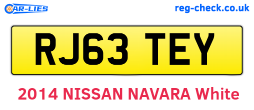 RJ63TEY are the vehicle registration plates.
