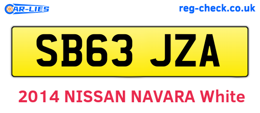 SB63JZA are the vehicle registration plates.