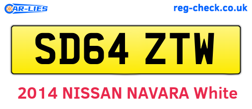 SD64ZTW are the vehicle registration plates.