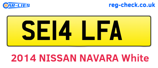 SE14LFA are the vehicle registration plates.