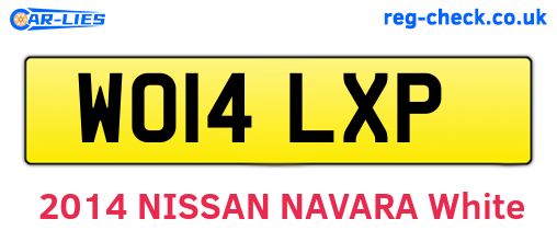 WO14LXP are the vehicle registration plates.