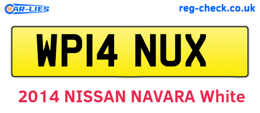 WP14NUX are the vehicle registration plates.