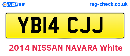 YB14CJJ are the vehicle registration plates.