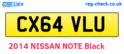 CX64VLU are the vehicle registration plates.