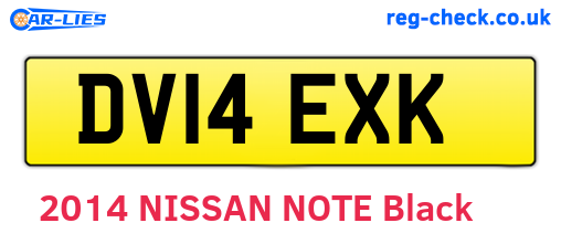DV14EXK are the vehicle registration plates.
