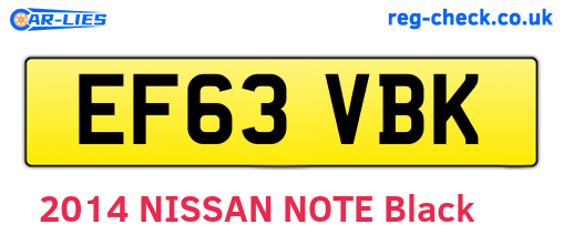EF63VBK are the vehicle registration plates.