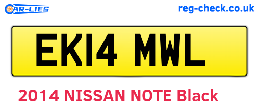 EK14MWL are the vehicle registration plates.